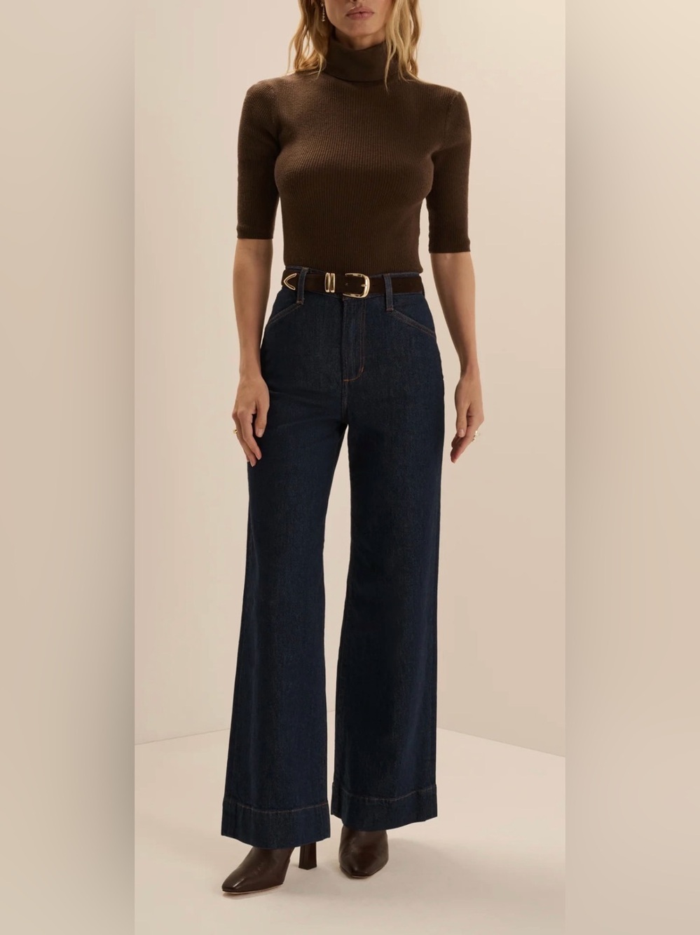 FAVORITE DAUGHTER • THE MISCHA SUPER HIGH RISE WIDE LEG ANKLE 28 pepper